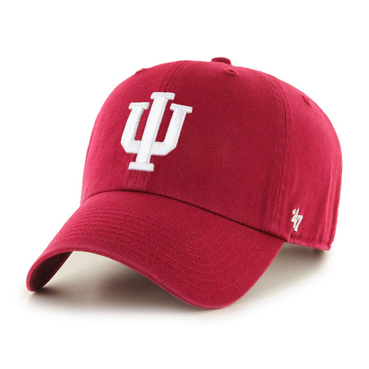 Indiana Hoosiers Cleanup Adjustable Hat in Crimson - Front/Side View