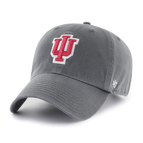 Indiana Hoosiers Cleanup Adjustable Hat in Grey - Front View