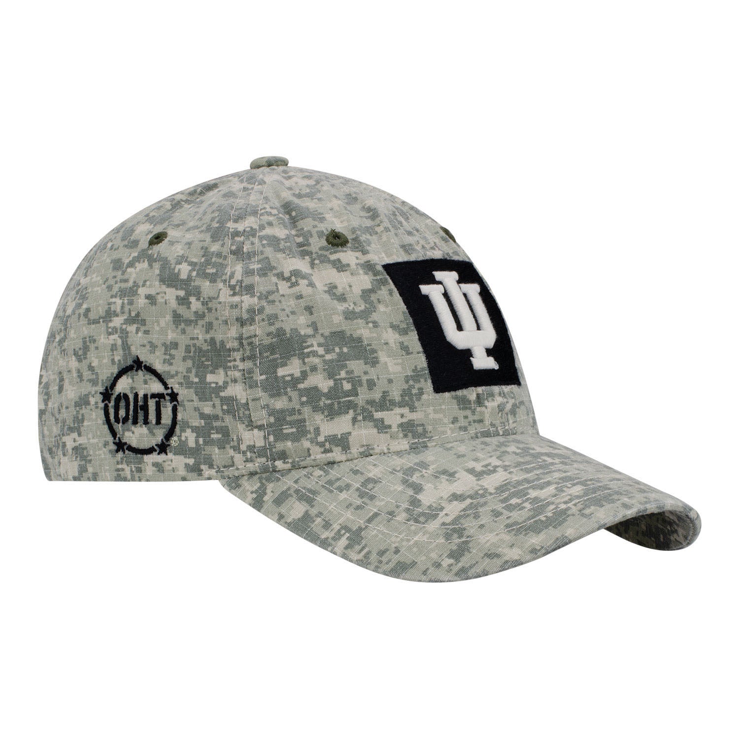 Indiana Hoosiers OHT Bramble Camouflage Adjustable Hat - Angled Left View