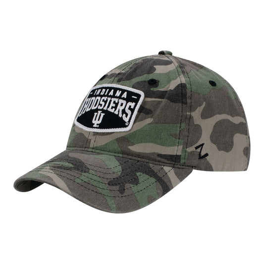 Indiana Hoosiers Fort Rucker Camouflage Adjustable Hat - Angled Right View