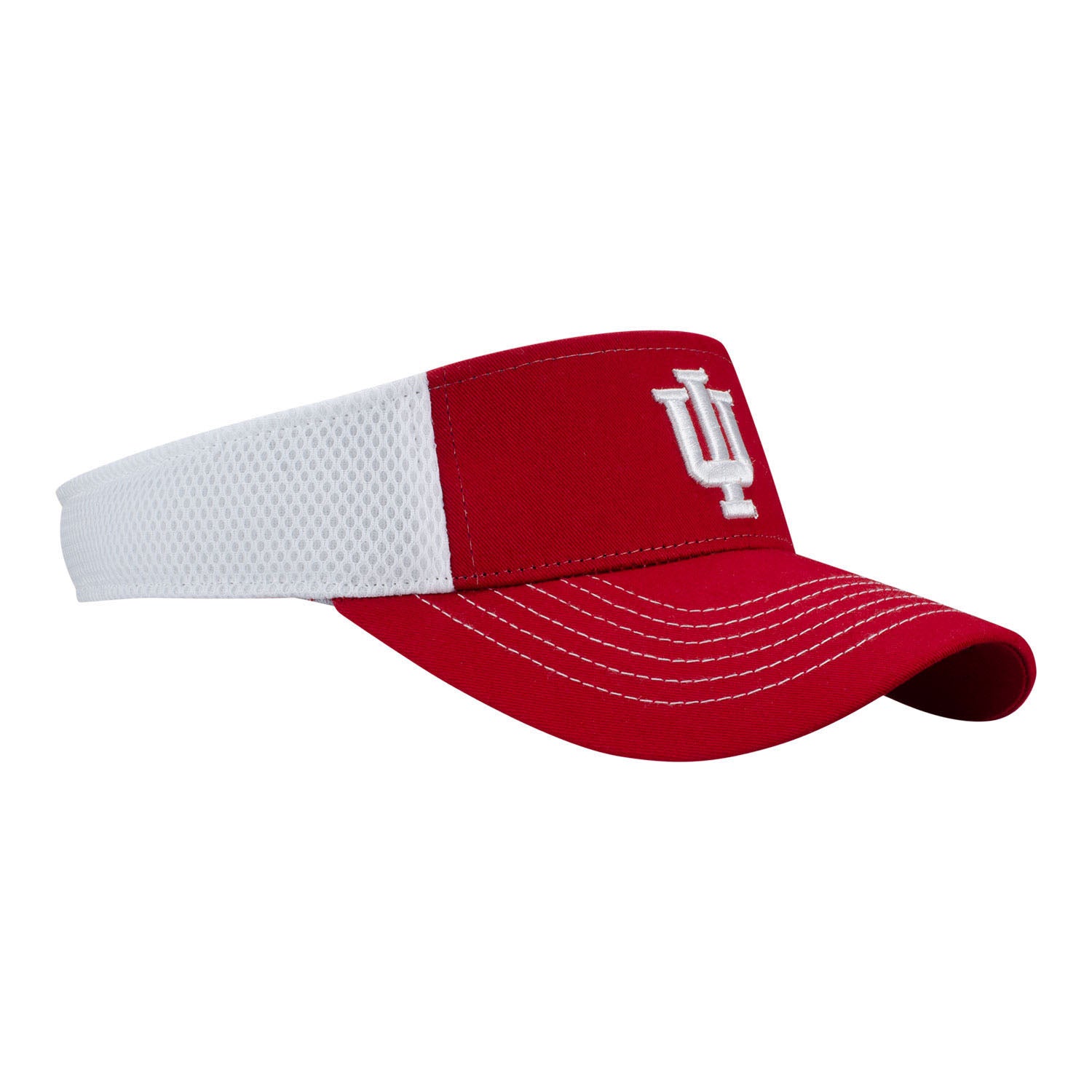 Indiana Hoosiers Dropstep Crimson Adjustable Visor - Angled Left Front View