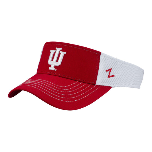 Indiana Hoosiers Dropstep Crimson Adjustable Visor - Angled Right Front View