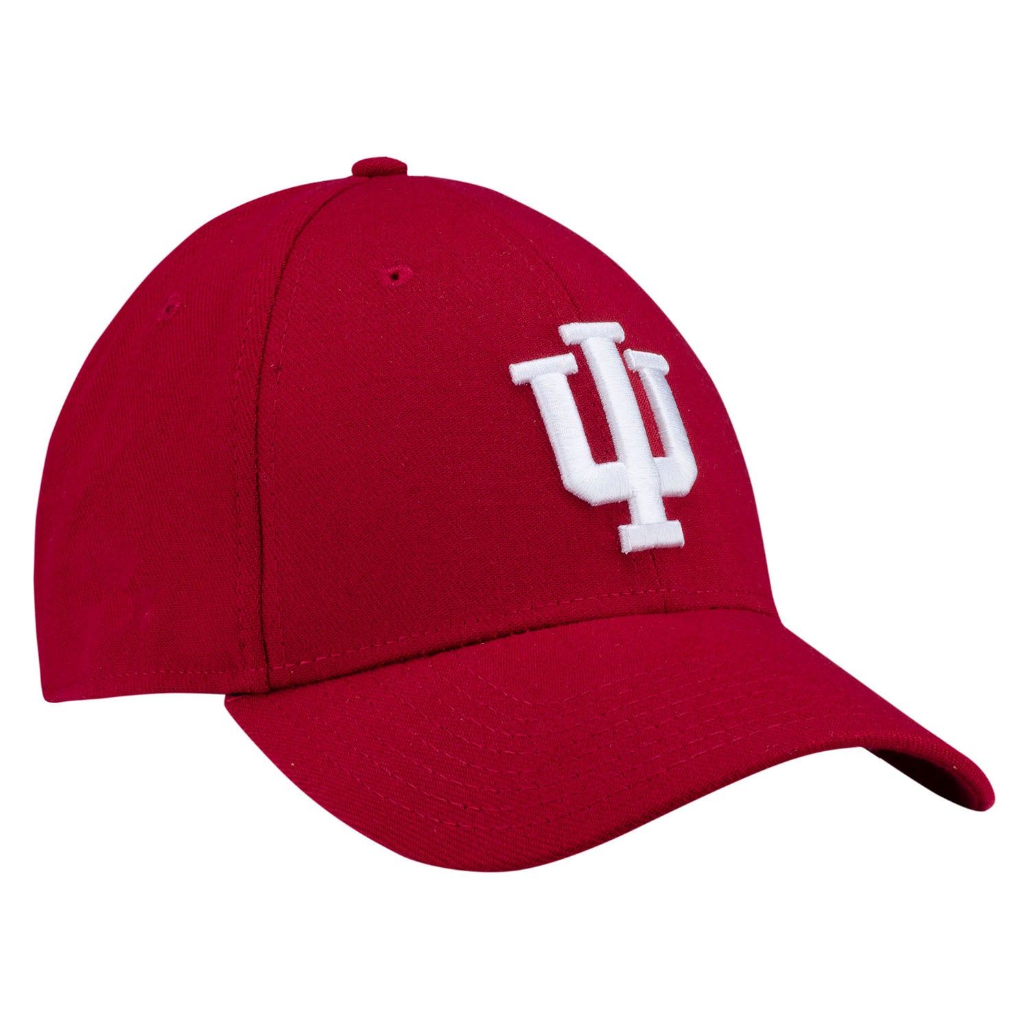 Indiana Hoosiers Team Classic 39Thirty Flex Hat in Crimson - Front/Side View