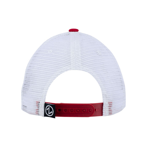 Indiana Hoosiers Big Rig Trucker Adjustable Hat in Crimson and White - Back View