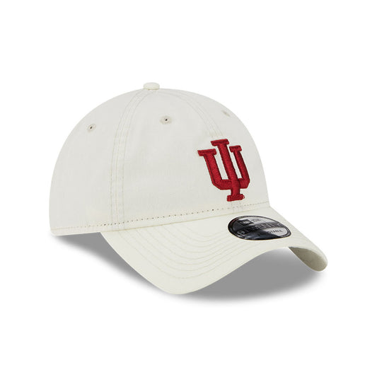 Indiana Hoosiers Primary Logo Core Classic Chrome White Adjustable Hat - Front/Side View