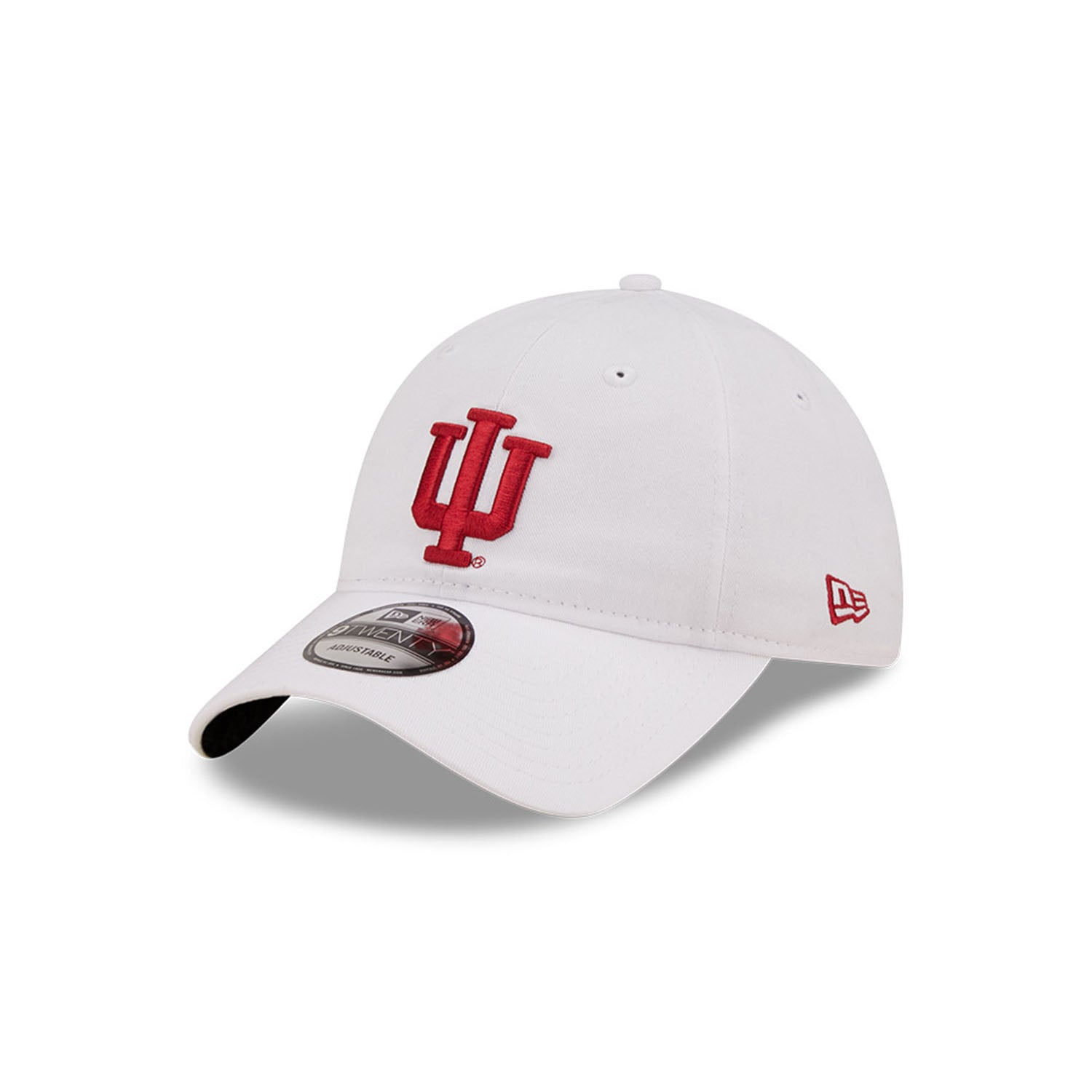 Indiana Hoosiers Primary Logo Core Classic Adjustable Hat in White - Front/Side View