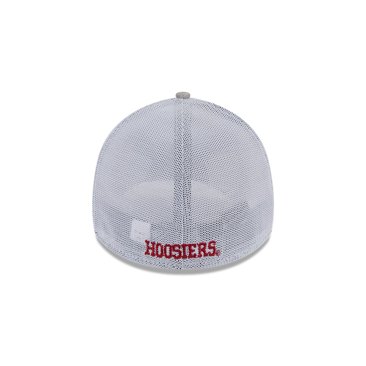 Indiana Hoosiers Primary Logo Heathered Mesh Back Flex Hat in Grey - Back View