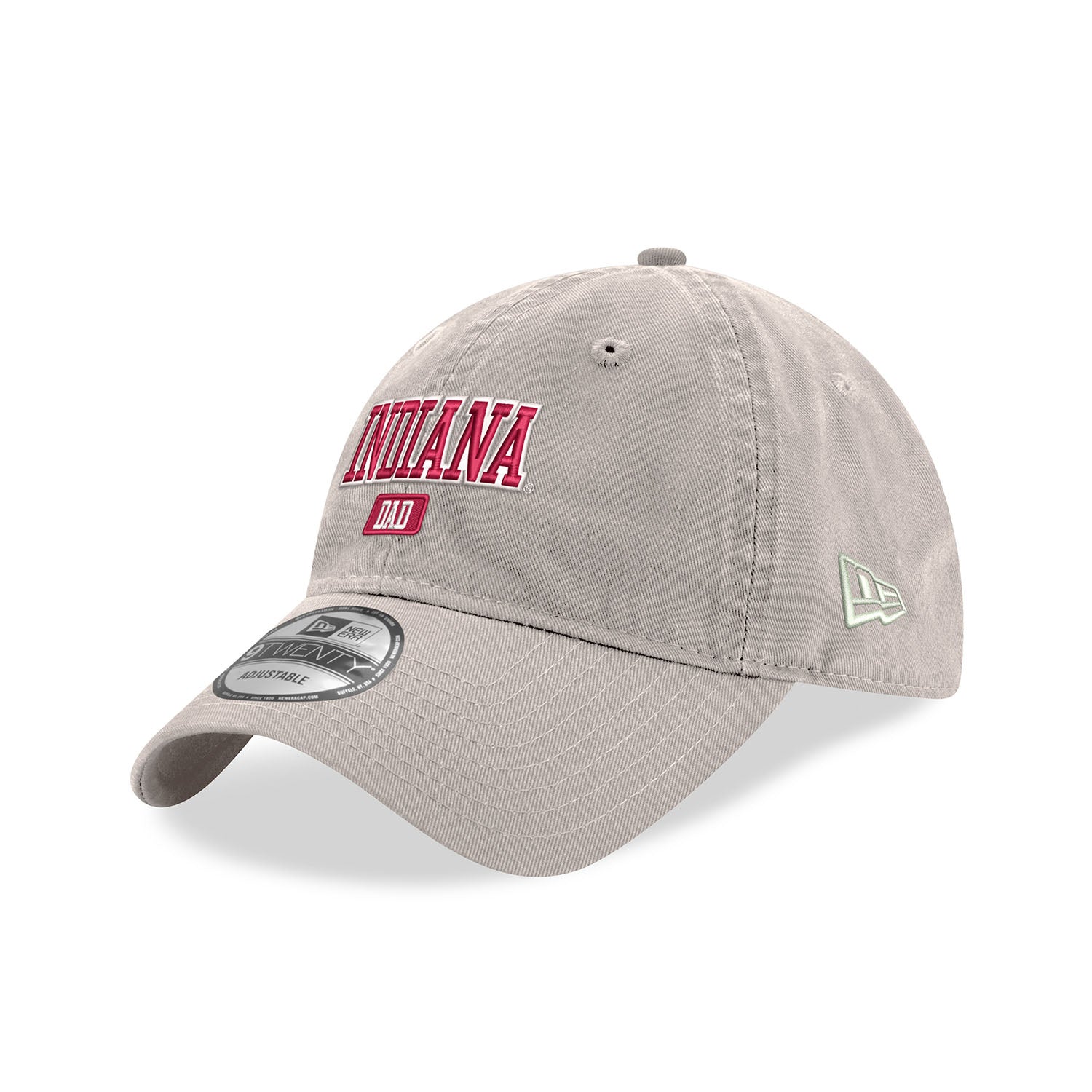 Indiana Hoosiers Dad Stone Adjustable Hat - Front/Side View