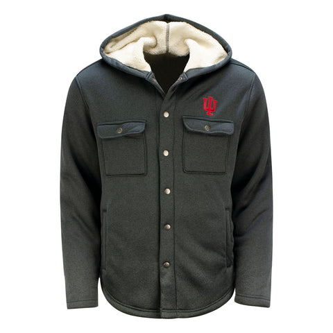 Indiana Hoosiers Bond Shirt Sherpa Lining Jacket in Black - Front View