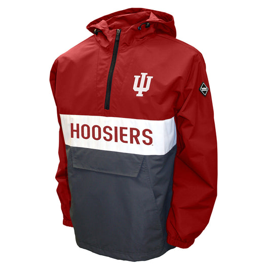 Indiana Hoosiers Alpha Anorak 1/2 Zip Jacket in Crimson and Grey - Front View