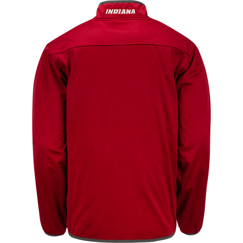Indiana Hoosiers Left Chest Soft Shell Jacket in Crimson - Back View