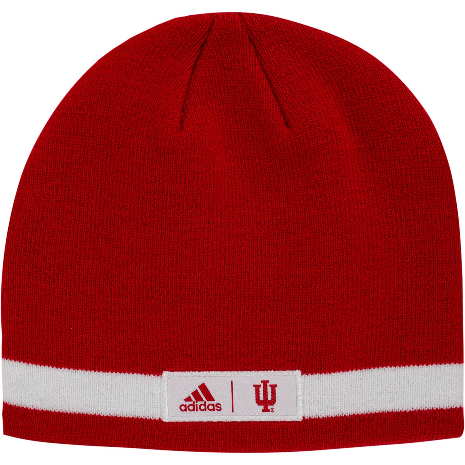 Indiana Hoosiers Adidas Wordmark Cuffless Knit Hat in Crimson - Back View