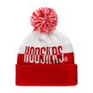 Indiana Hoosiers Adidas Two Tone Knit Hat in White and Crimson - Front View