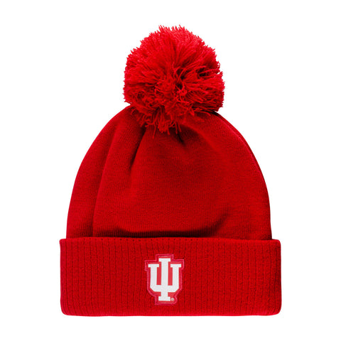 Indiana Hoosiers Adidas Primary Logo Knit Hat in Crimson - Front View