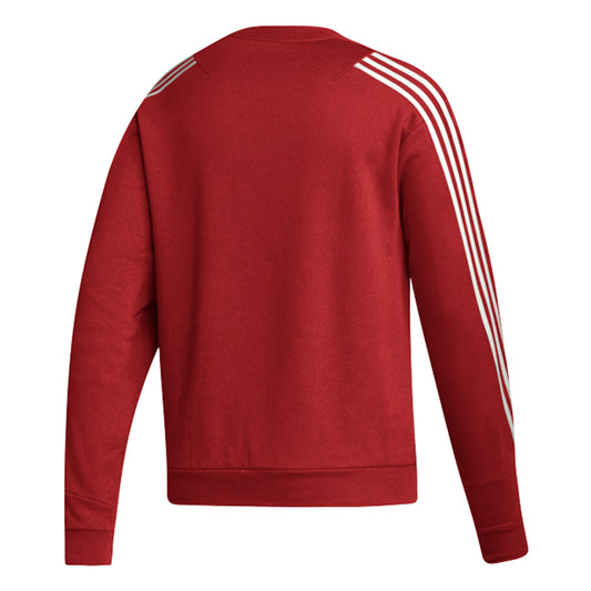 Indiana Hoosiers Adidas Fashion Stripe Crimson Crewneck Sweatshirt - Back View