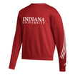 Indiana Hoosiers Adidas Fashion Stripe Crimson Crewneck Sweatshirt - Front View