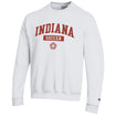 Indiana Hoosiers Hoosier Soccer Crewneck Sweatshirt in White - Front View