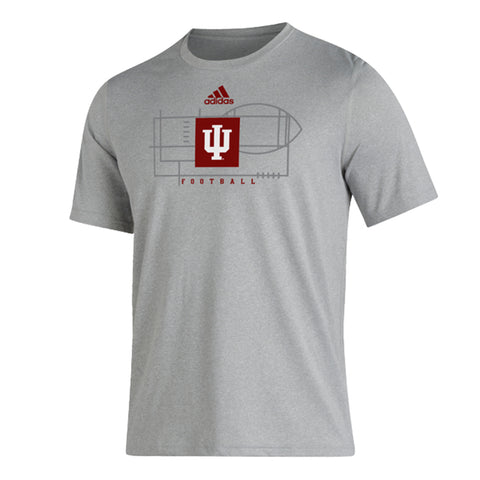 Indiana Hoosiers Adidas Creator Football Grey T-Shirt - Front View