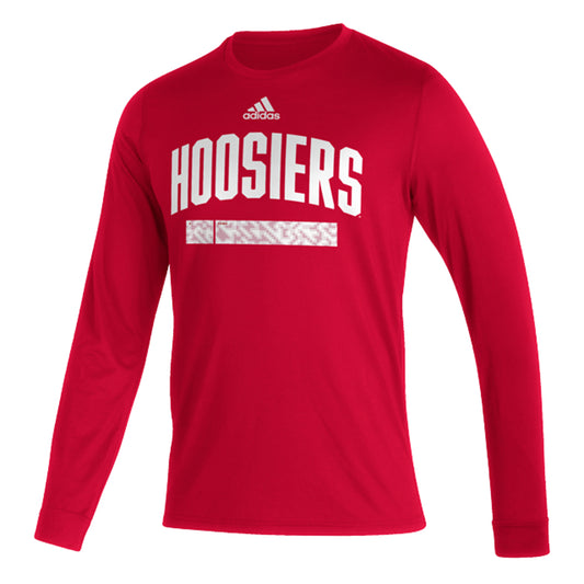 Indiana Hoosiers Adidas Arch Hoosiers Long Sleeve T-Shirt in Crimson - Front View