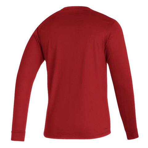 Indiana Hoosiers Adidas Script Indiana Crimson Long Sleeve T-Shirt - Back View
