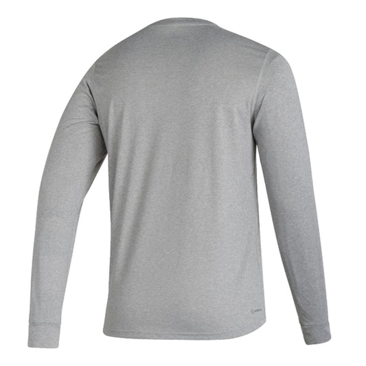 Indiana Hoosiers Adidas Script Indiana Grey Long Sleeve T-Shirt - Back View