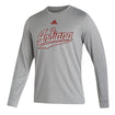 Indiana Hoosiers Adidas Script Indiana Grey Long Sleeve T-Shirt - Front View