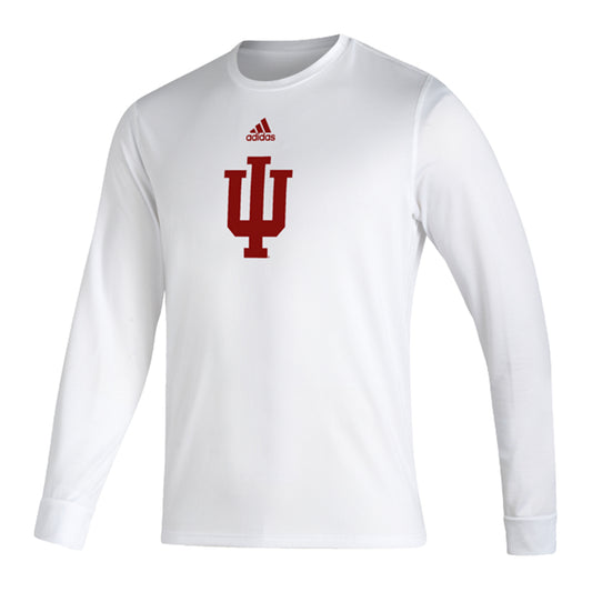 Indiana Hoosiers Adidas Creator IU White Long Sleeve T-Shirt - Front View