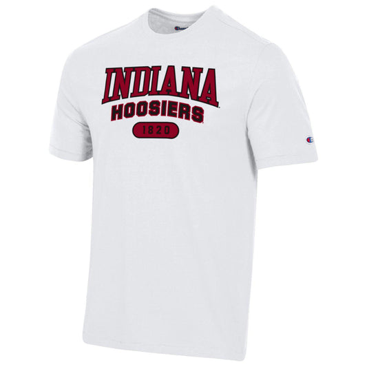 Indiana Hoosiers Twill Applique Super Fan T-Shirt in White - Front View