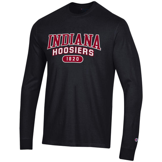 Indiana Hoosiers Twill Applique Super Fan Long Sleeve Shirt - Front View