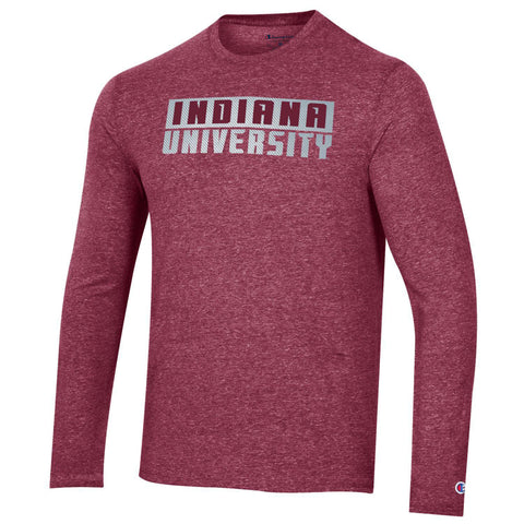 Indiana Hoosiers Triblend Long Sleeve in Crimson - Front View