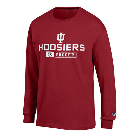 Indiana Hoosiers Soccer Crimson Long Sleeve T-Shirt - Front View
