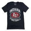 Indiana Hoosiers Football Oval Logo T-Shirt in Black - Front View