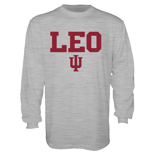 Indiana Hoosiers Leo Long Sleeve Grey T-Shirt - Front View