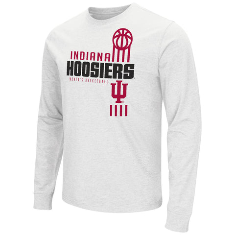 Indiana Hoosiers Women's Basketball Playbook Long Sleeve White T-Shirt - Front View