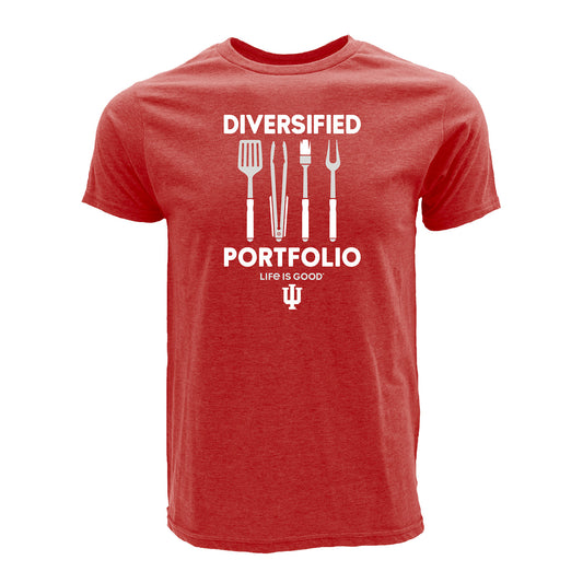Indiana Hoosiers Life is Good Diversified Portfolio T-Shirt - Front View