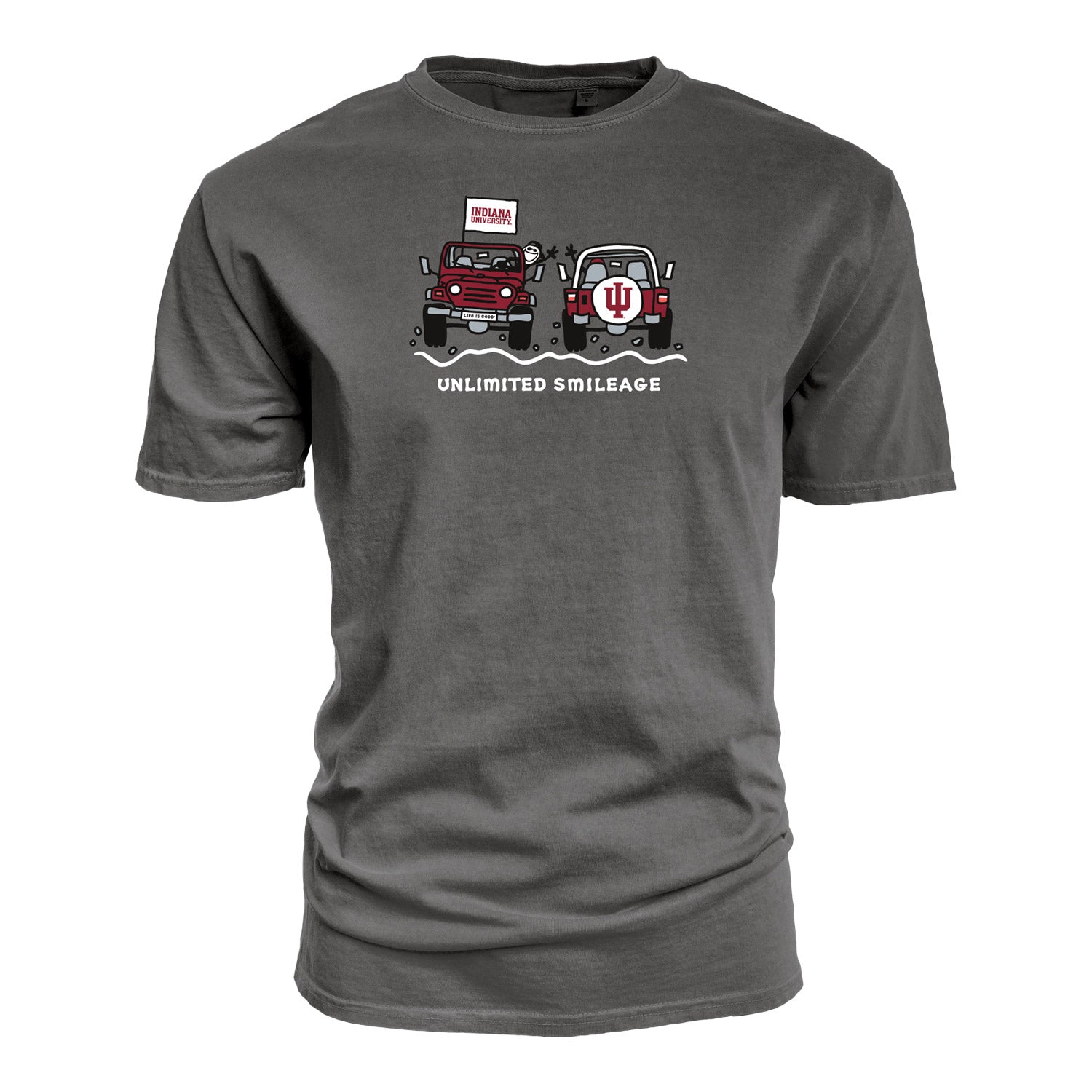 Indiana Hoosiers Life is Good Unlimited Smileage T-Shirt - Front View