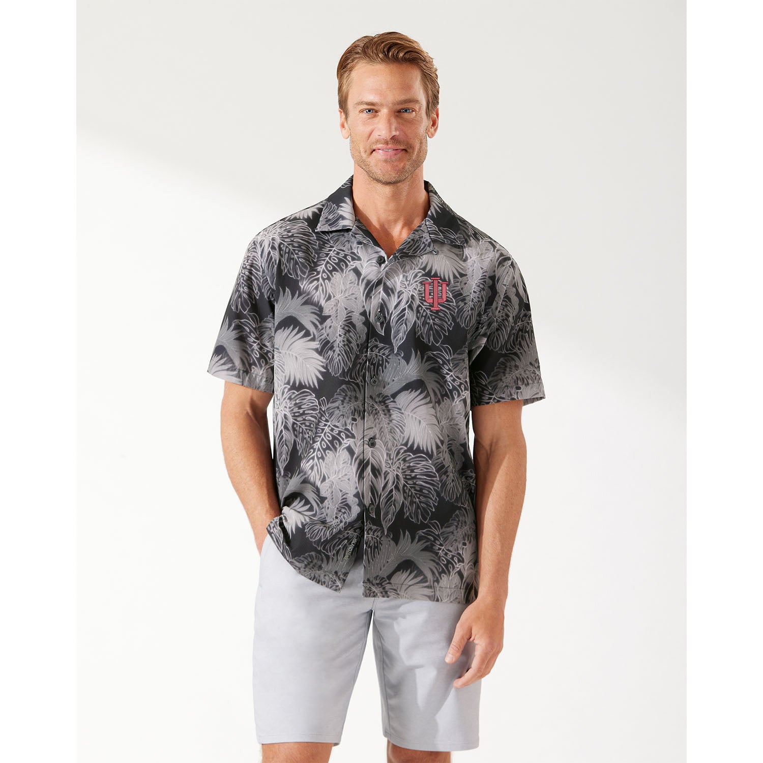 Indiana Hoosiers Fronds Coast Woven in Black - Front View