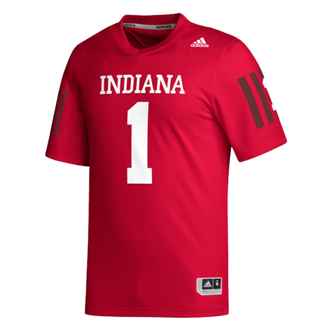 Indiana Hoosiers Adidas Football #1 Replica Crimson Jersey - Front View