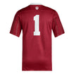 Indiana Hoosiers Adidas Football #1 Premier Crimson Jersey - Back View