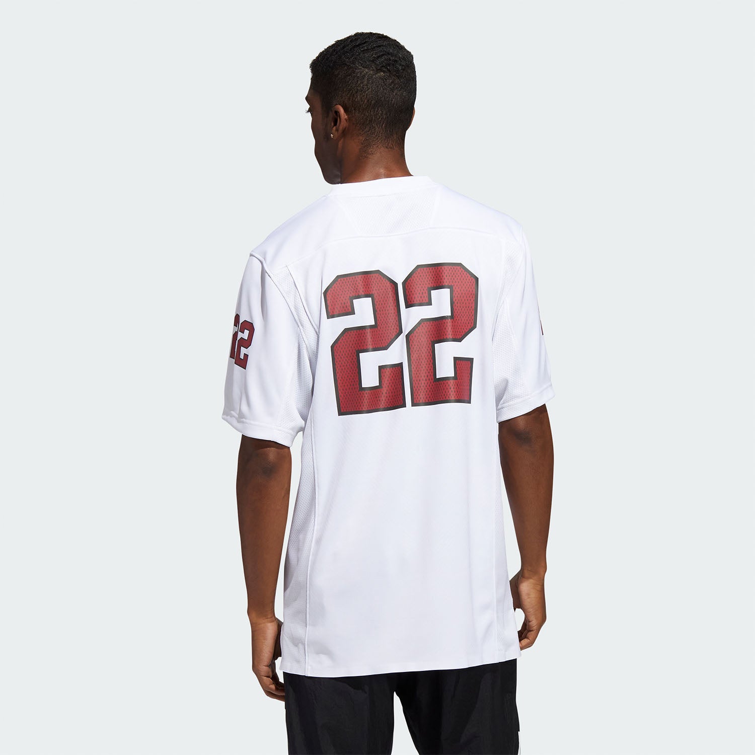 Indiana Hoosiers Adidas Football #1 Premier White Jersey - Back View