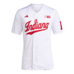 Indiana Hoosiers Adidas Baseball White Jersey - Front Jersey