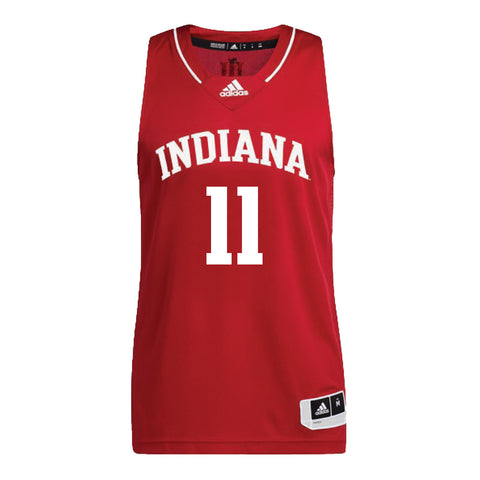Indiana Hoosiers Adidas Student Athlete Crimson Men's Basketball Student Athlete Jersey #11 CJ Gunn - Front View