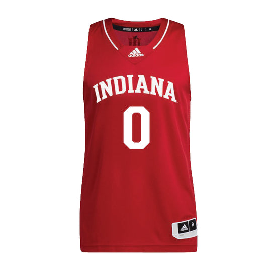 Indiana Hoosiers Adidas Student Athlete Crimson Men's Basketball Student Athlete Jersey #0 Xavier Johnson - Front View