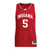 Indiana Hoosiers Adidas Student Athlete Crimson Men's Basketball Student Athlete Jersey #5 Malik Reneau - Front View