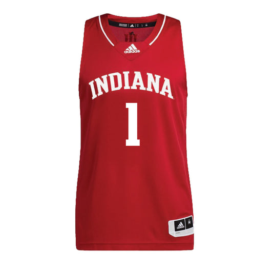 Indiana Hoosiers Adidas Student Athlete Crimson Women's Basketball Student Athlete Jersey #1 Lexus Bargesser - Front View