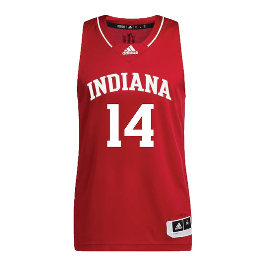 Indiana Hoosiers Adidas Student Athlete Crimson Women's Basketball Student Athlete Jersey #14 Sara Scalia - Front View