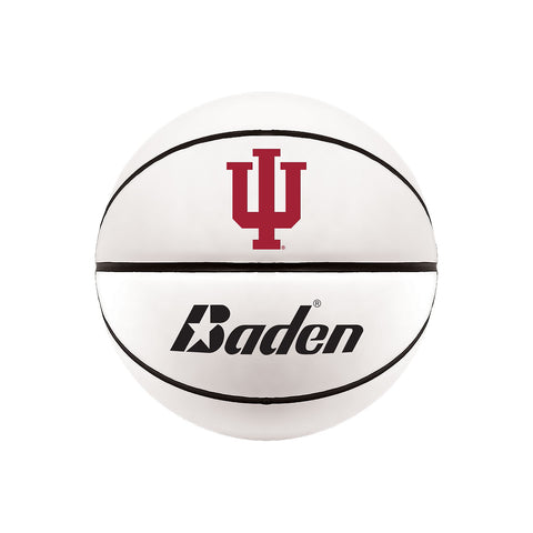 Indiana Hoosiers Full Size Autograph Basketball in Brown and White - Front View