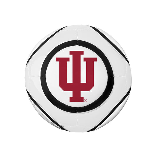 Indiana Hoosiers Full Size Soccer Ball in White - Front View
