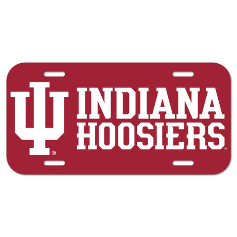 Indiana Hoosiers Plastic License Plate in Crimson - Front View