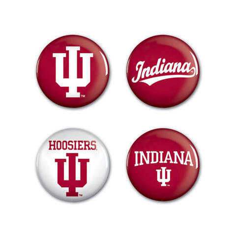 Indiana Hoosiers 4 Pack Magnet Buttons in Crimson & White - Front View